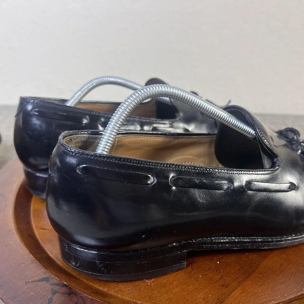 Vintage Johnson‎ & Murphy Mens Black Leather Tassel Loafers Dress Shoes 11 D